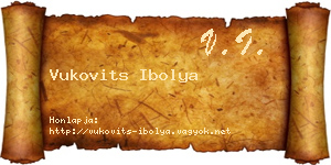 Vukovits Ibolya névjegykártya